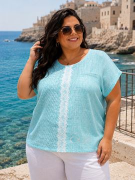 Immagine di COTTON SUMMER T SHIRT WITH LACE